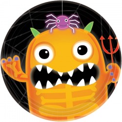 PAQ.8/U PLATOS MONSTRUO HALLOWEEN 17,8CM