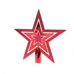 $D PUNTAL ARBOL ESTRELLA METAL ROJO 20CM