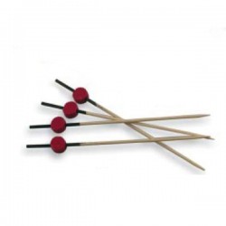 100 PICK BOLA ROJA/NEGRO 12CM