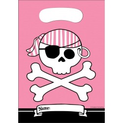 PAQ.8/U BOLSAS RECT. PIRATA ROSA/NEGRO