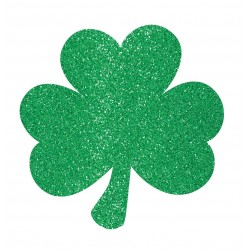   10/U SILUETA GLITTER TREBOL VERDE
