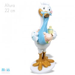 FIGURA CIGUEÑA BIBERON PAÑAL CELEST 21CM