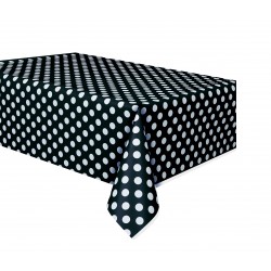   MANTEL PL NEGRO TOPO BNCO 137X27CM