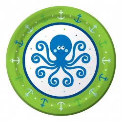 PAQ.8/U PLATO OCEANO AZUL 17,78CM
