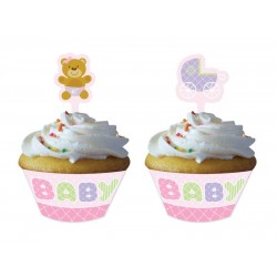 KIT DECORACION MAGDALENA BABY ROSA