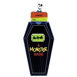 PAQ.8/U INVITACION FORMA ATAUD HALLOWEEN