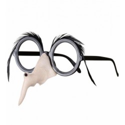 GAFAS BRUJA C/NARIZ CEJAS PLUMAS