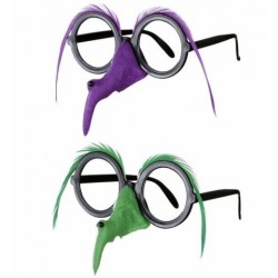 GAFAS BRUJA C/NARIZ CEJAS PLUMAS