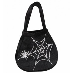 BOLSO TERCIOPELO TELARAÑA PLATA