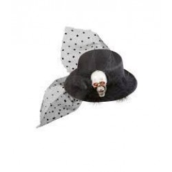 MINI SOMBRERO CALAVERA OJO ROJO
