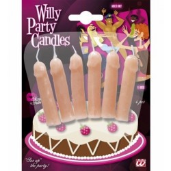 6 VELAS TARTA FORMA PENE 6CM