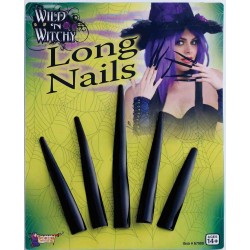 BLISTER UÑAS LARGAS NEGRAS BRUJA