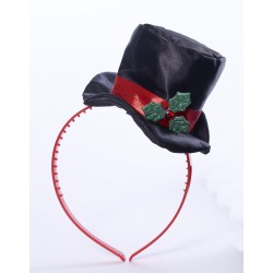 DIADEMA MINI SOMBRERO NEGRO MUERDAGO