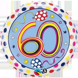 $D GLOBO 18" FOIL RND N60 RAYASPUNTOS