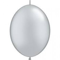  50 GLOBOS 12" QUICKLINK METAL PLATA