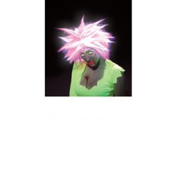 PELUCA PUNKY ROSA CON FIBRA OPTICA