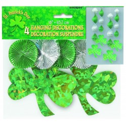   4/U COLGANTE ESPIRAL TREBOL VERDE