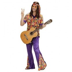 DISFRAZ T-L CHICO HIPPIE PANTALON LILA