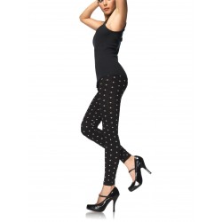 LEGGINGS T-STD NEGRO TOPOS BLANCOS