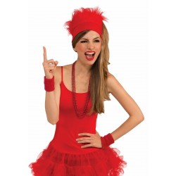   CINTA CON PELO COLOR ROJA