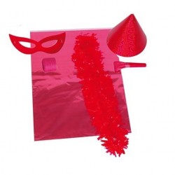   COTILLON UNICOLOR METAL ROJO
