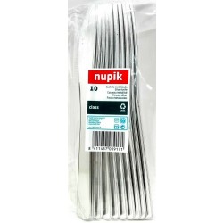   10 CUCHILLOS METAL PLATA 19,5CM