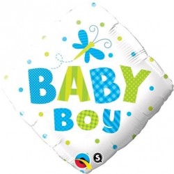 $D GLOBO 18" FOIL ROMBO BABY BOY LIBELU