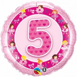 $D GLOBO 18" FOIL RND N5 BAILARINA ROSA