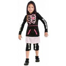 DISFRAZ 5A7 AÑOS NIÑA ESQUELETO ROSA
