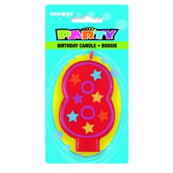 BLISTER VELA GDE FORMA N8 ESTRELLAS 8CM