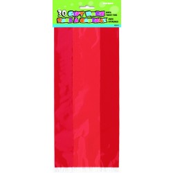   PAQ.30/U BOLSA CELOFAN ROJA 13X29CM
