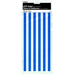 PAQ.20/U BOLSA CELO RAYAS AZUL 13X29CM