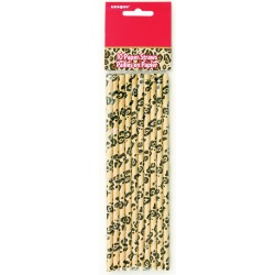 PAQ.10/U PAJITA RECTA LEOPARDO 20CM