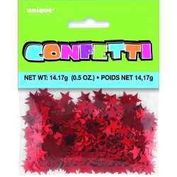   PAQ.CONFETI FORMA ESTREL ROJO 14G