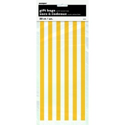 PAQ.20/U BOLSA RAYAS AMARILLAS 13X29CM