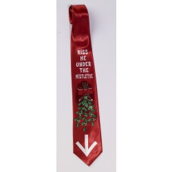 CORBATA ROJA MUERDAGO NAVIDAD