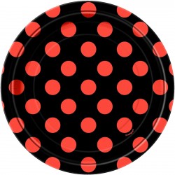 PAQ.8/U PLATO NEGRO TOPO NARANJA 17,4CM
