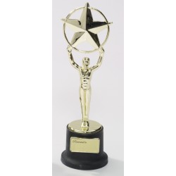 MINI TROFEO PREMIO ESTRELLA ORO 17CM
