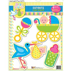 PAQ.4/U SILUETAS BABY SHOWER MULTICOLOR