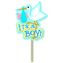 PINCHO JARDIN SILUETA CIGUEÑA ITS A BOY