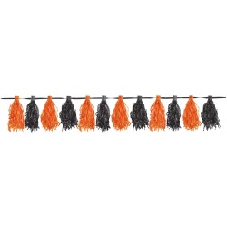 GUIRNALDA POMPON FLECO NARANJA/NEGRO 3MT