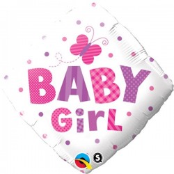 $D GLOBO 18" FOIL ROMBO BABY GIRL MARIP