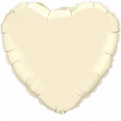   GLOBO 18" FOIL CORAZON PERLA MARFIL