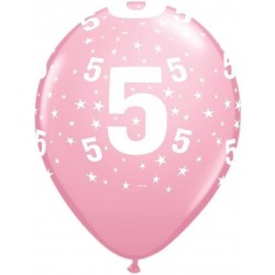 6 GLOBOS 11" LATEX  N5 ROSA