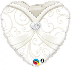 GLOBO 18" FOIL CORAZON VESTIDO NOVIA