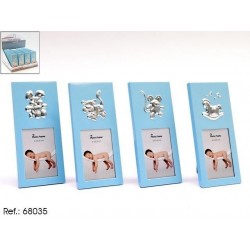 PORTAFOTO ALUMINIO AZUL BEBE SURT 5X8CM