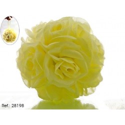 BOLA DE PETALOS ROSA COLOR CREMA 15CM