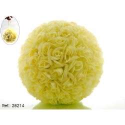 BOLA DE PETALOS ROSA COLOR CREMA 38CM