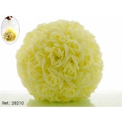 BOLA DE PETALOS ROSA COLOR CREMA 30CM