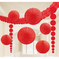   KIT 9 PZ DECORACION ROJO